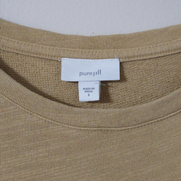 J. JILL 100 Cotton French Terry Slub Knit Long Sleeve Crew, Bishop Sleeves, S - Picture 4 of 13